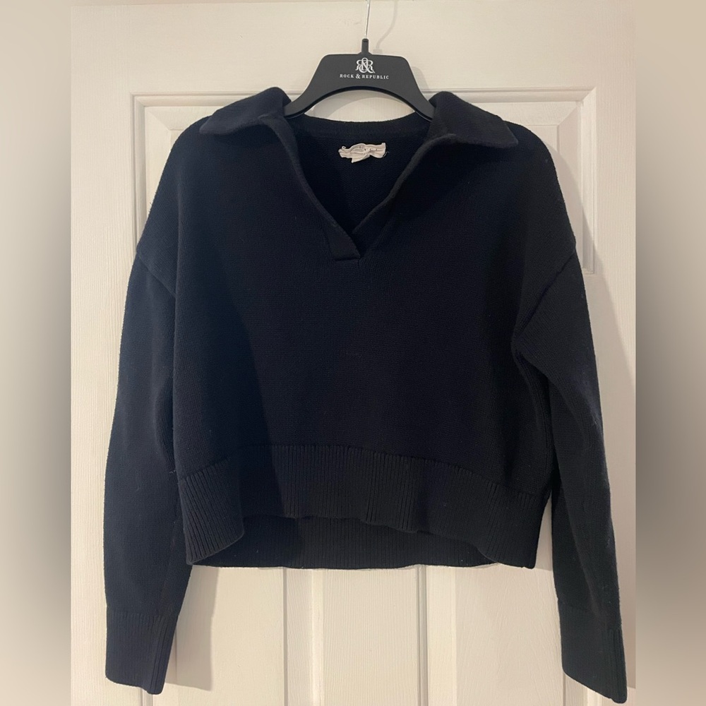 Velvet by Graham & Spencer Black V-Neck Sweater